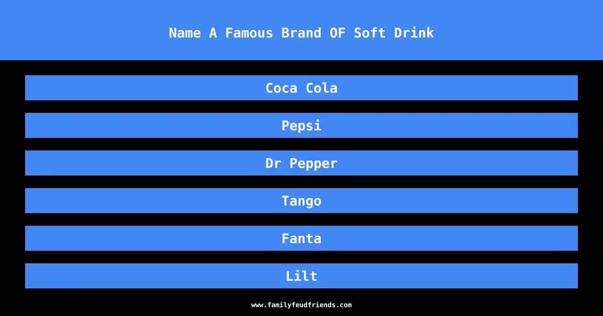 Name A Famous Brand OF Soft Drink answer