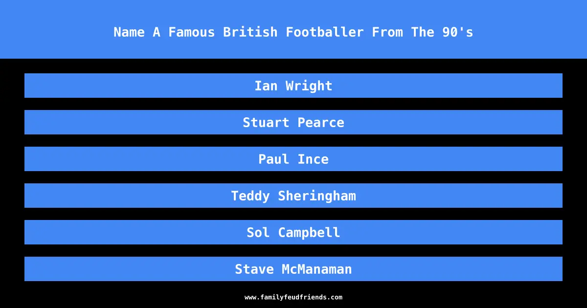 Name A Famous British Footballer From The 90's answer
