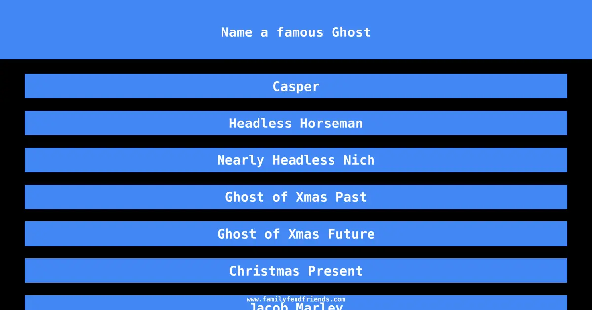Name a famous Ghost answer
