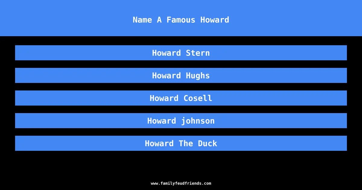 Name A Famous Howard answer