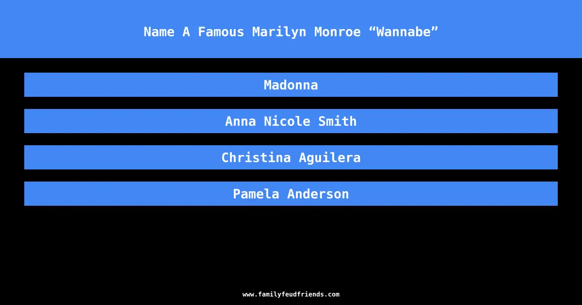 Name A Famous Marilyn Monroe “Wannabe” answer
