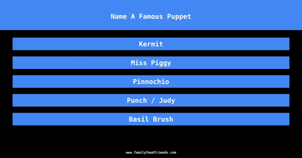 Name A Famous Puppet answer