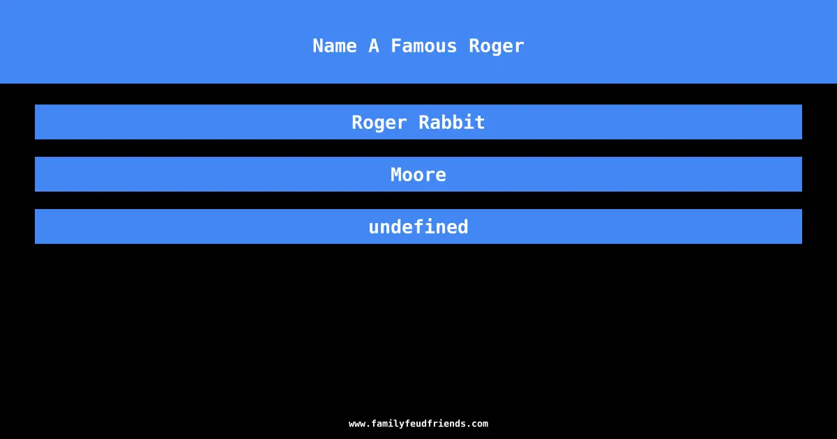 Name A Famous Roger answer