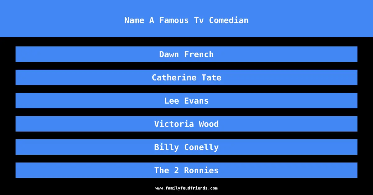 Name A Famous Tv Comedian answer