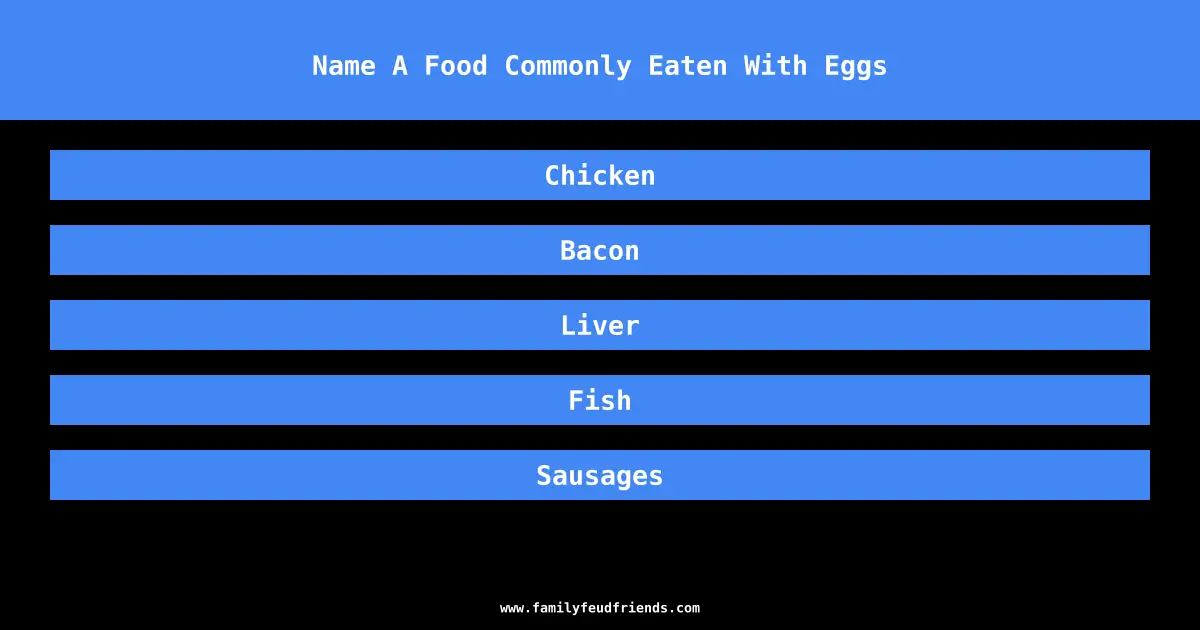 Name A Food Commonly Eaten With Eggs answer
