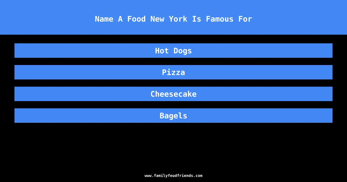 Name A Food New York Is Famous For answer