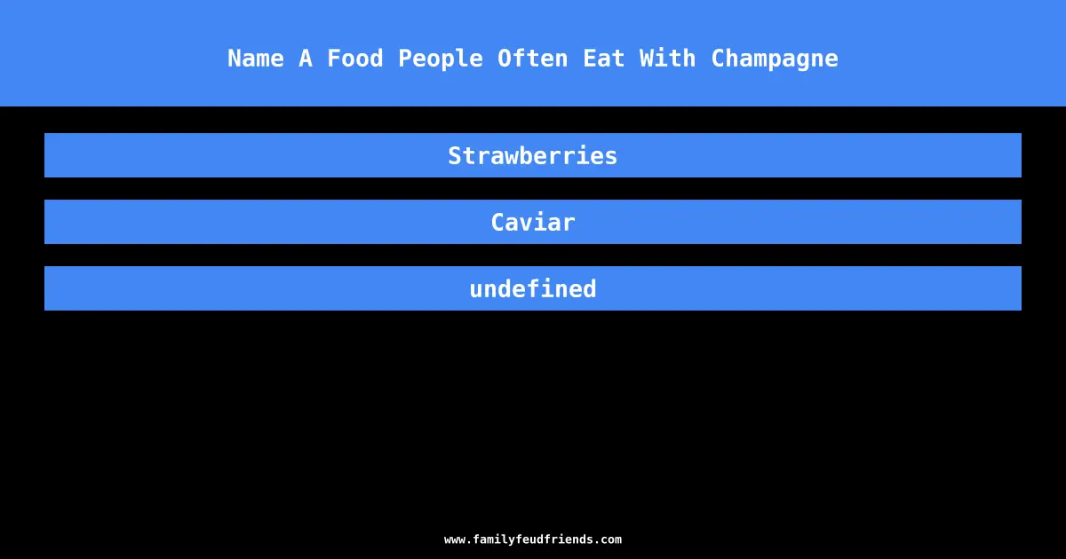 Name A Food People Often Eat With Champagne answer