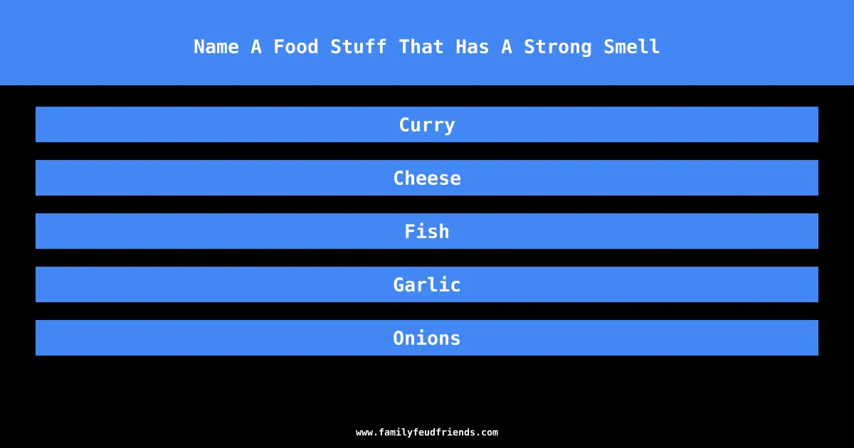 Name A Food Stuff That Has A Strong Smell answer