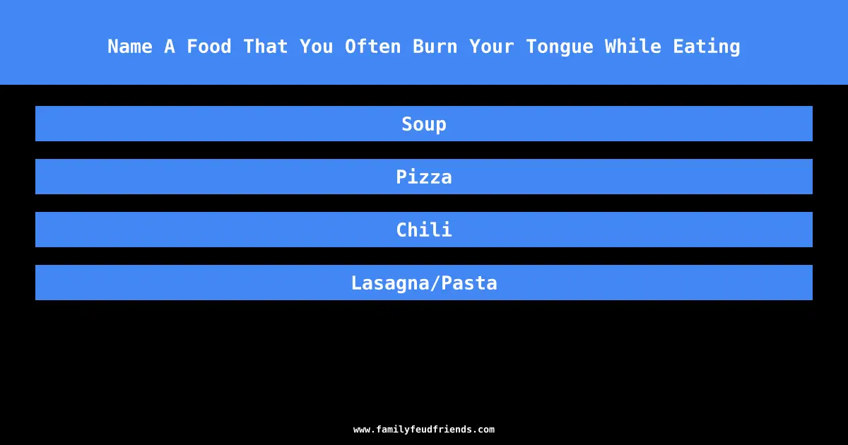 Name A Food That You Often Burn Your Tongue While Eating answer