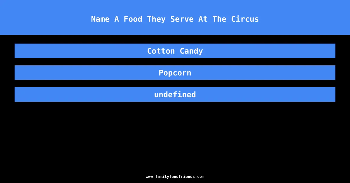 Name A Food They Serve At The Circus answer