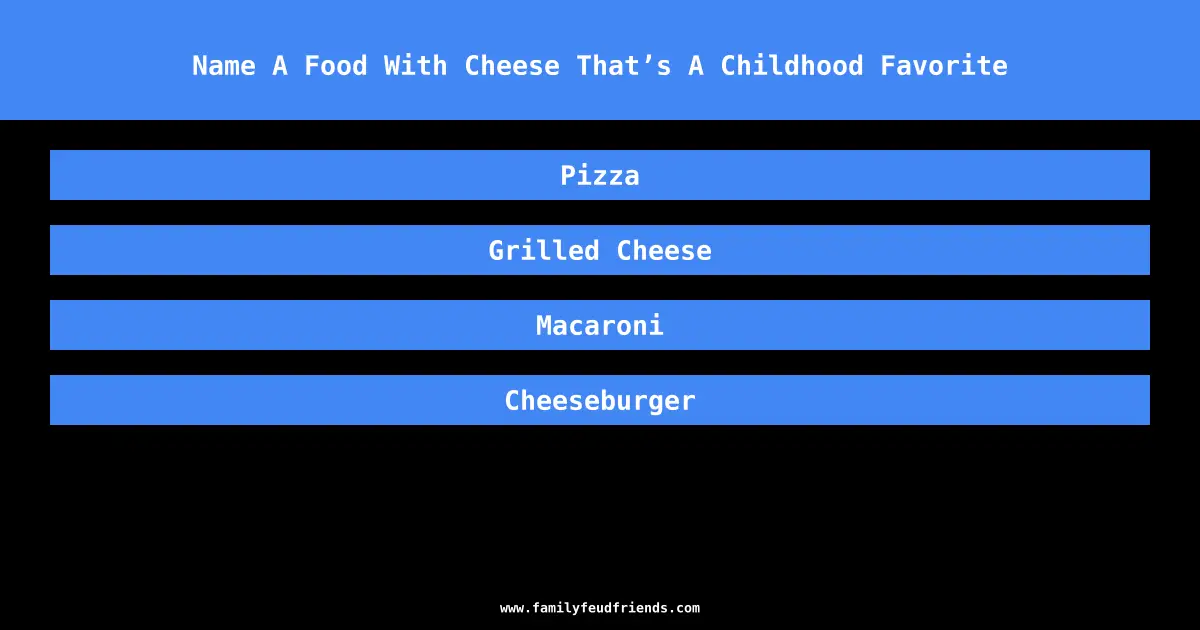 Name A Food With Cheese That’s A Childhood Favorite answer