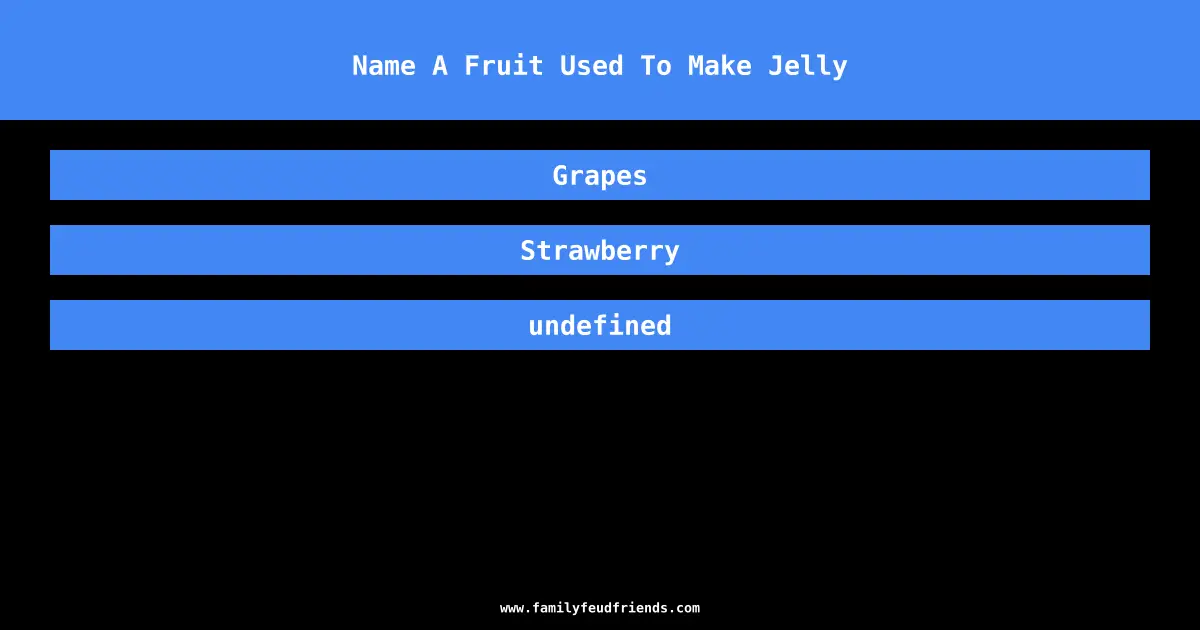 Name A Fruit Used To Make Jelly answer