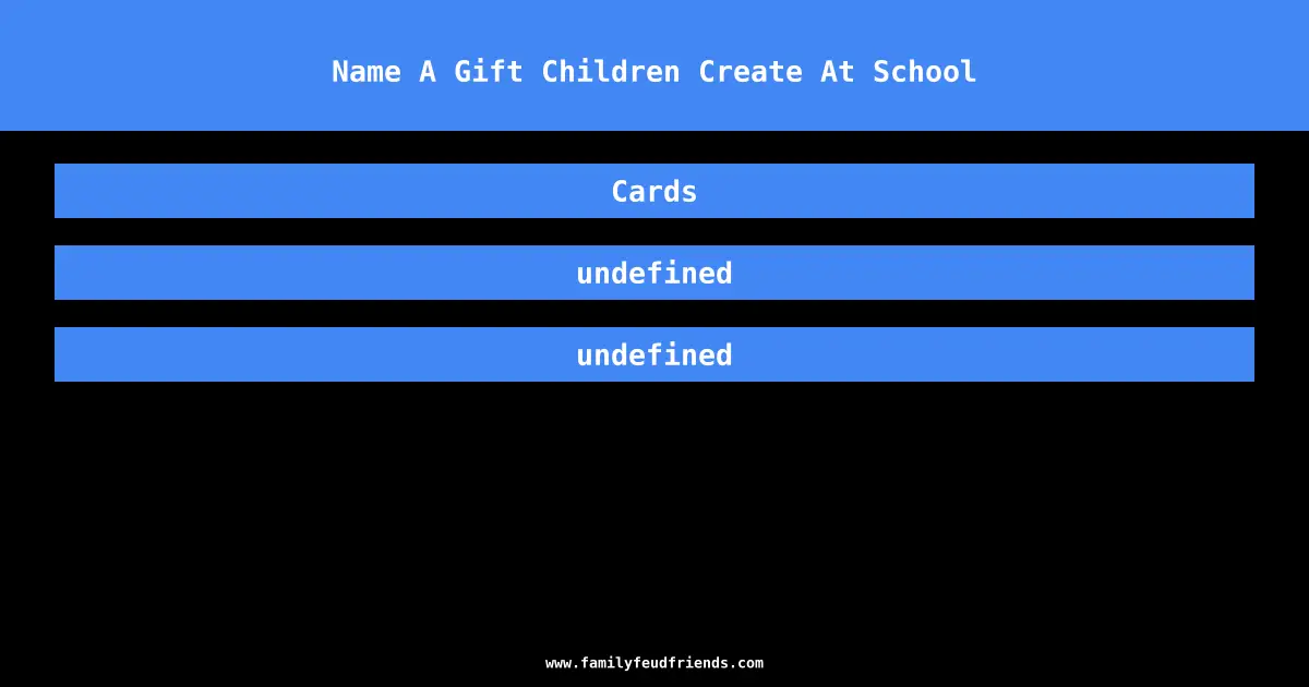Name A Gift Children Create At School answer
