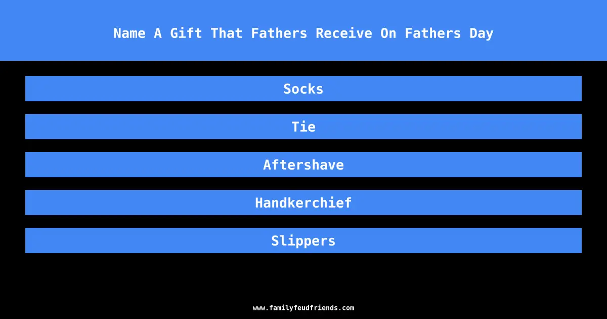 Name A Gift That Fathers Receive On Fathers Day answer