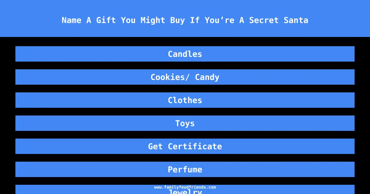 Name A Gift You Might Buy If You’re A Secret Santa answer