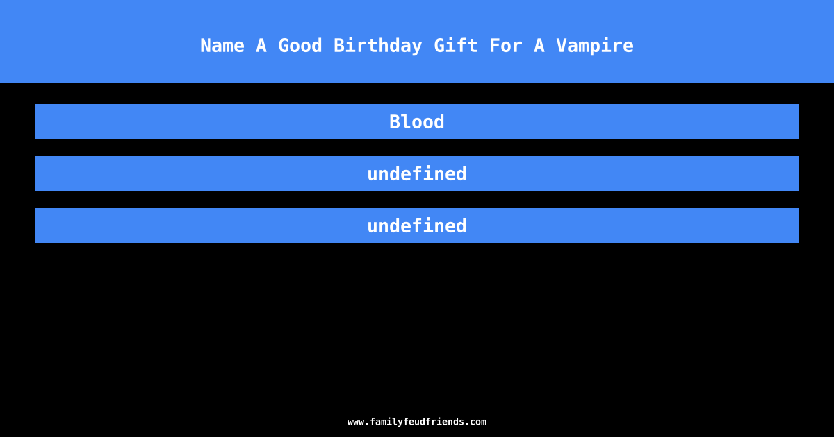 Name A Good Birthday Gift For A Vampire answer