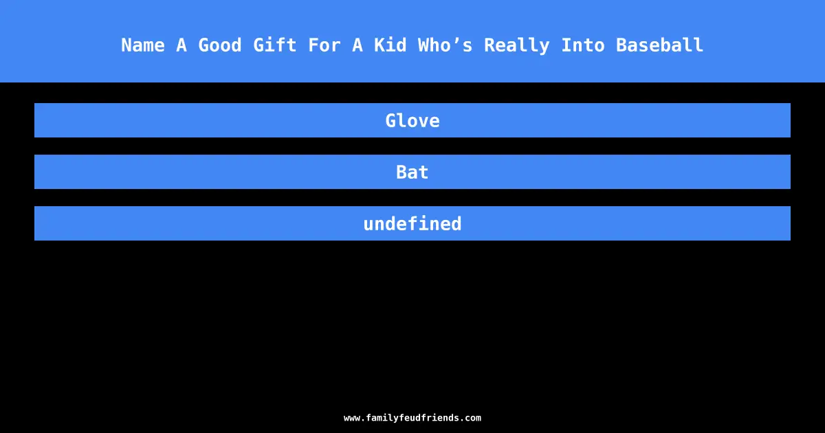 Name A Good Gift For A Kid Who’s Really Into Baseball answer