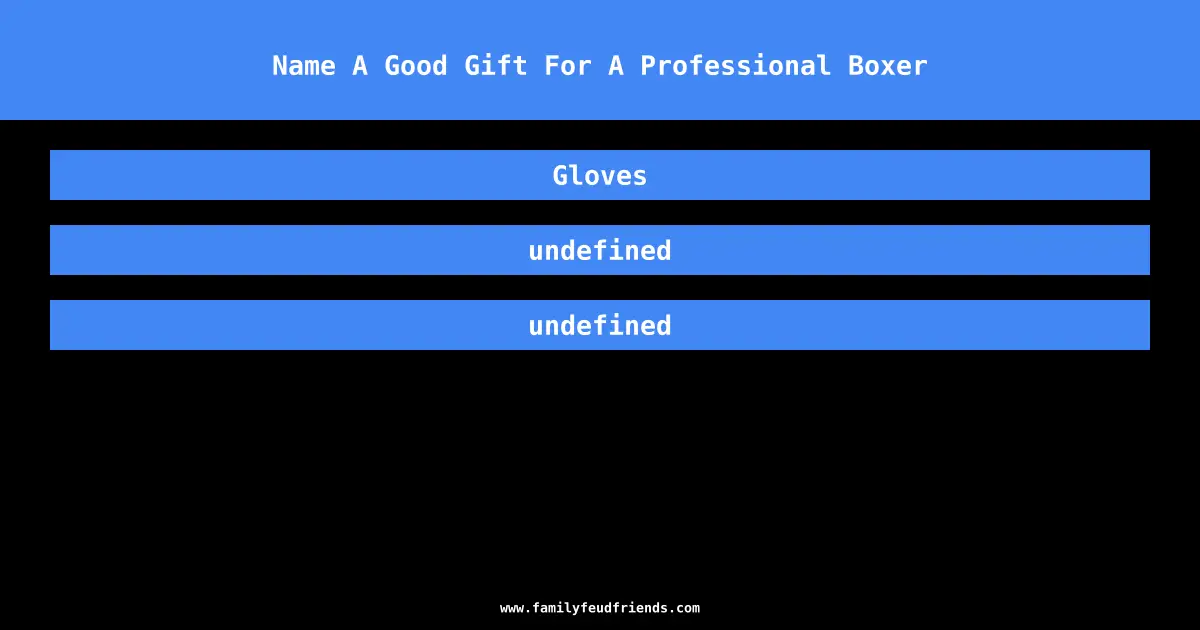 Name A Good Gift For A Professional Boxer answer