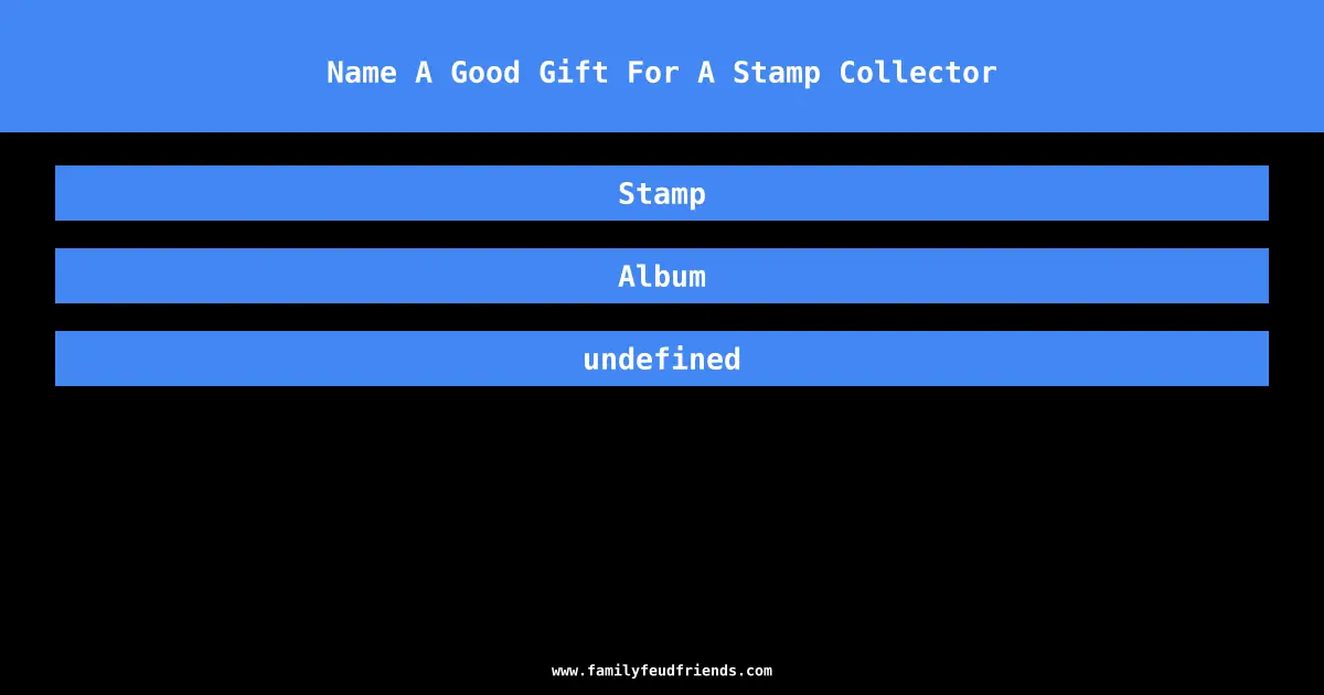 Name A Good Gift For A Stamp Collector answer