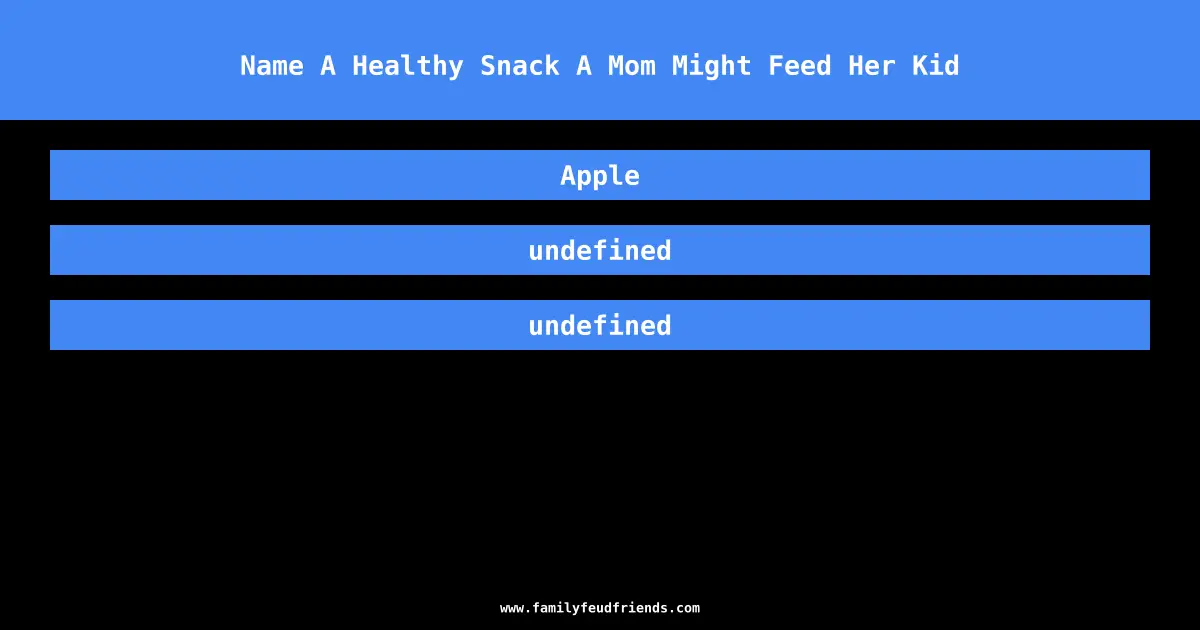 Name A Healthy Snack A Mom Might Feed Her Kid answer