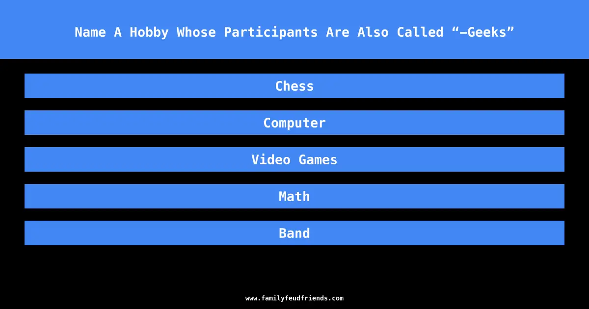 Name a geek hobby