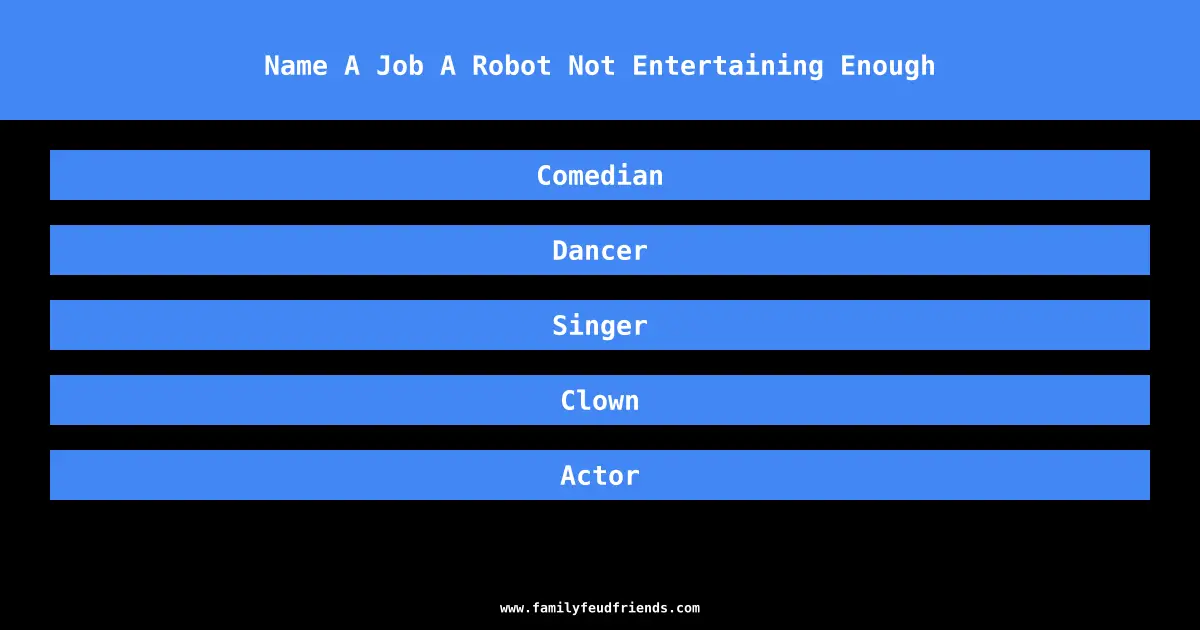 Name A Job A Robot Not Entertaining Enough answer