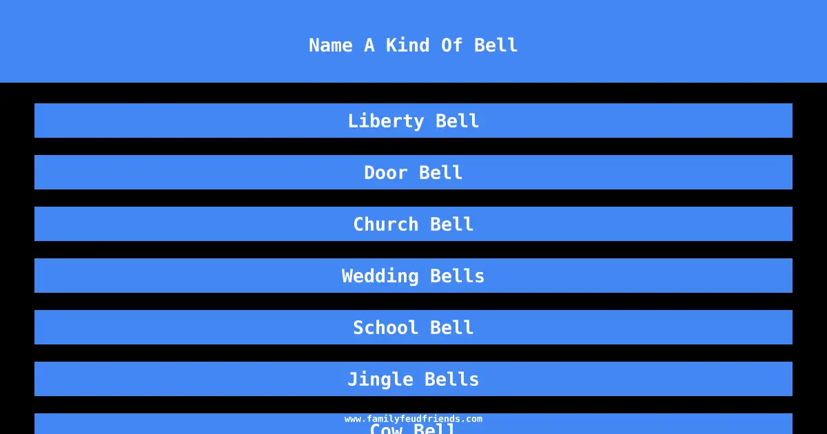 Name A Kind Of Bell answer