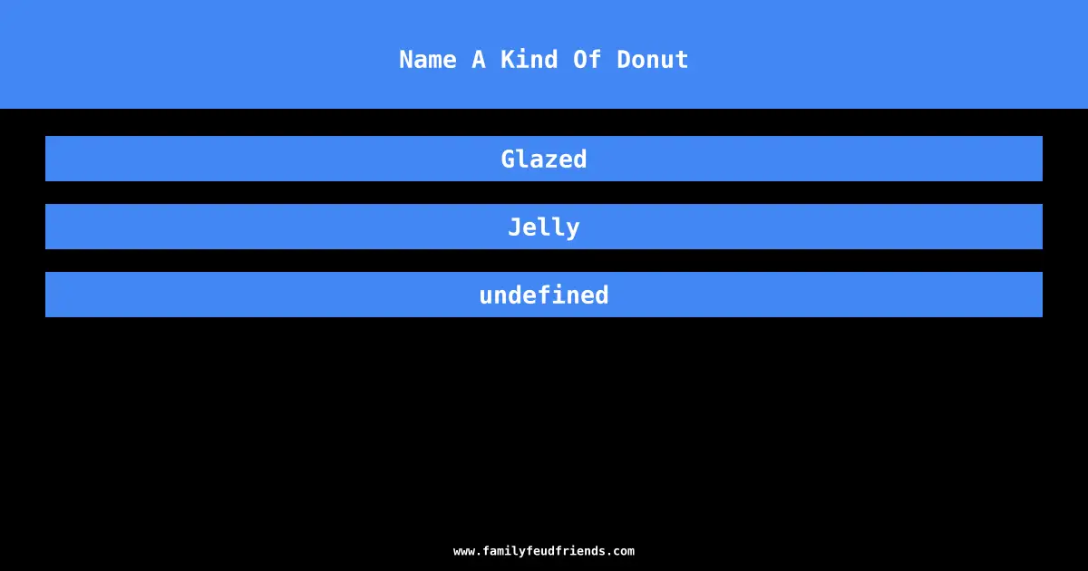 Name A Kind Of Donut answer