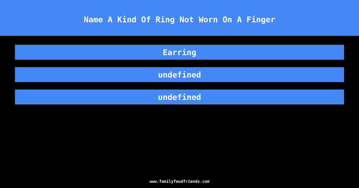 Name A Kind Of Ring Not Worn On A Finger answer