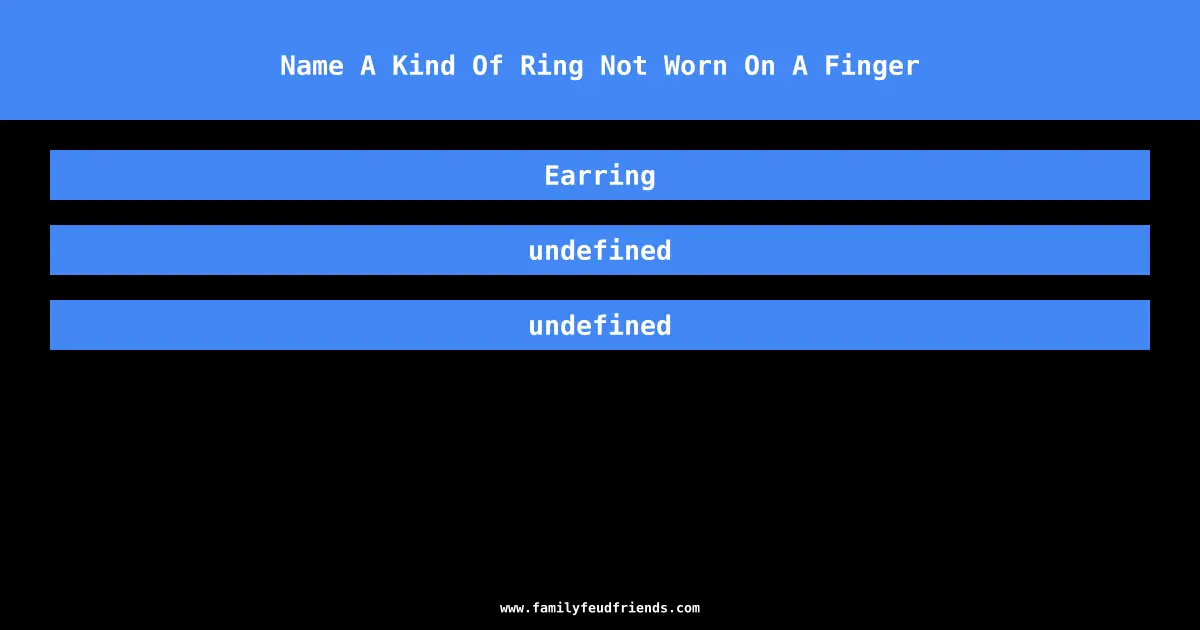 Name A Kind Of Ring Not Worn On A Finger answer