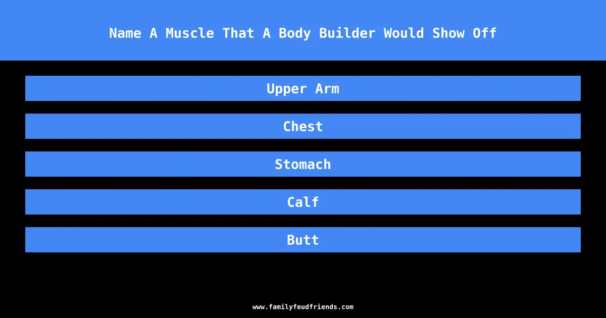 Name A Muscle That A Body Builder Would Show Off answer