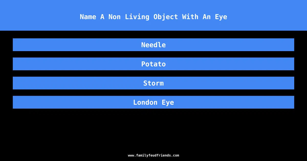 Name A Non Living Object With An Eye answer