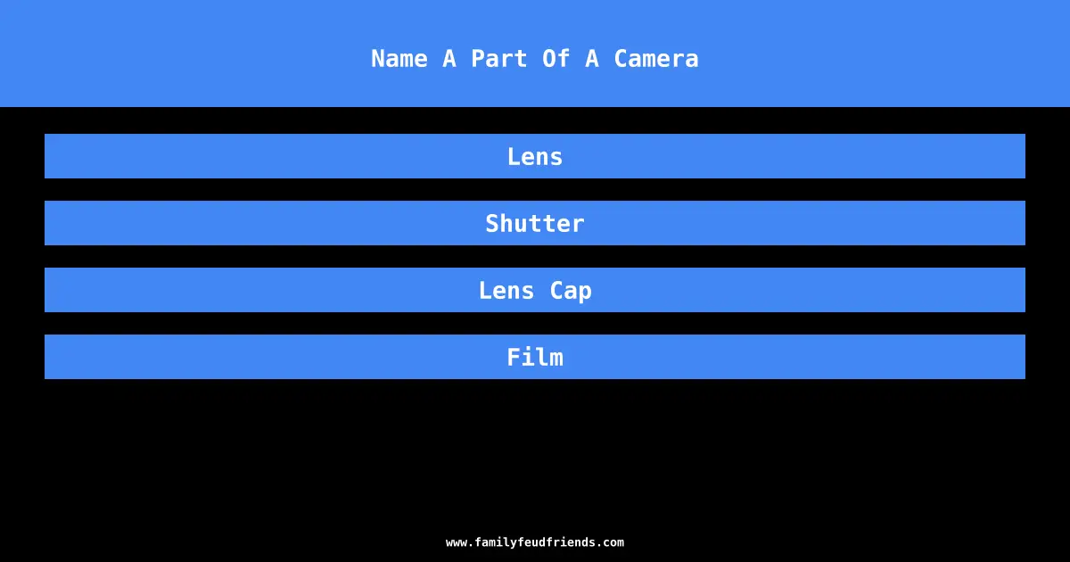 Name A Part Of A Camera answer