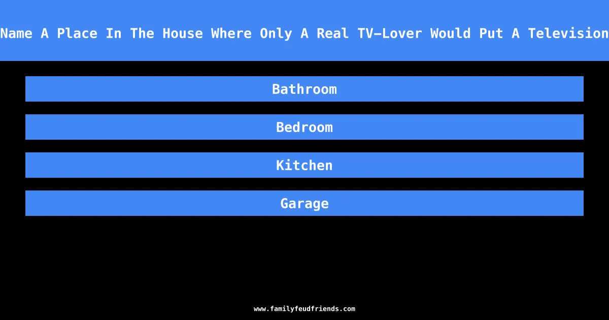 Name A Place In The House Where Only A Real TV-Lover Would Put A Television answer