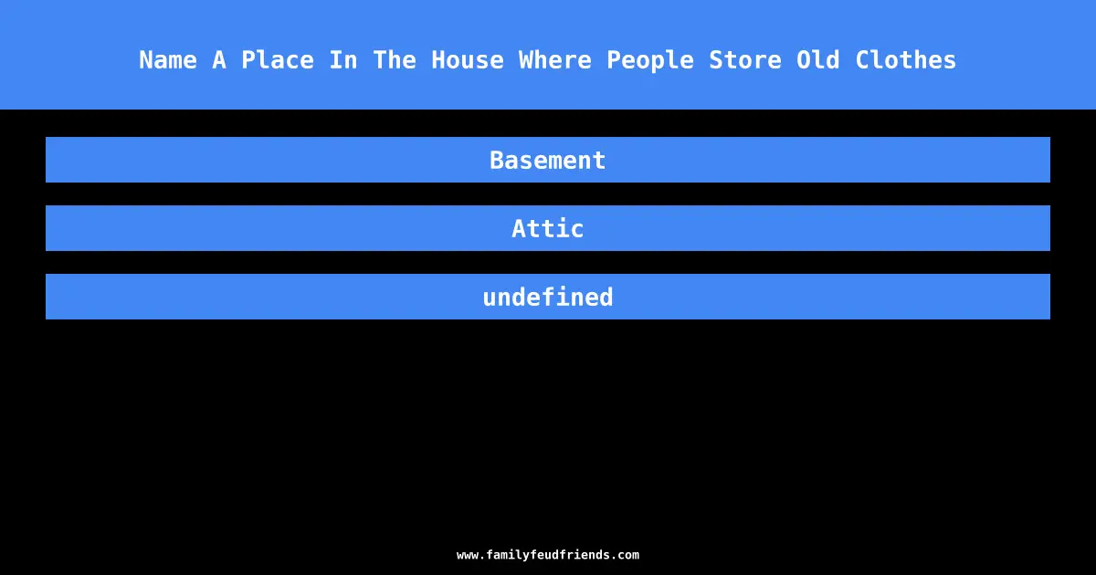 Name A Place In The House Where People Store Old Clothes answer