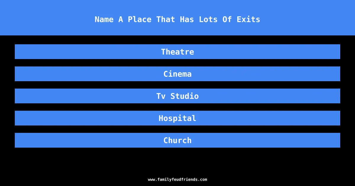 Name A Place That Has Lots Of Exits answer