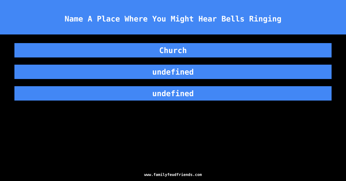 Name A Place Where You Might Hear Bells Ringing answer