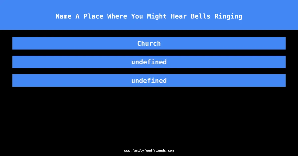 Name A Place Where You Might Hear Bells Ringing answer