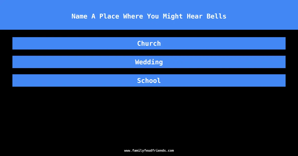 Name A Place Where You Might Hear Bells answer