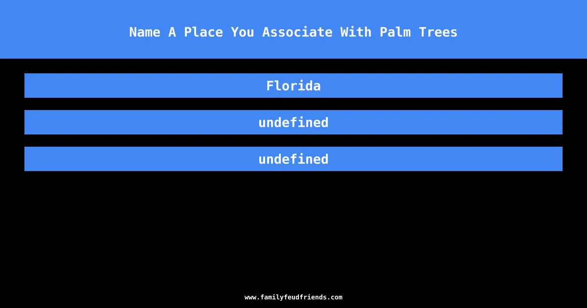 Name A Place You Associate With Palm Trees answer