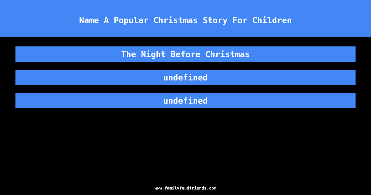 Name A Popular Christmas Story For Children answer
