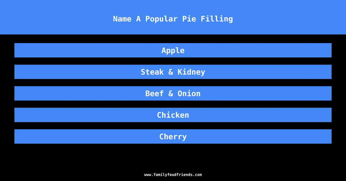 Name A Popular Pie Filling answer
