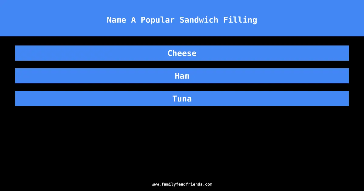 Name A Popular Sandwich Filling answer