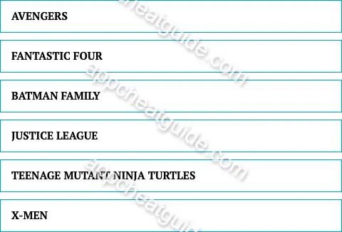 Name a popular team of superheroes. screenshot answer
