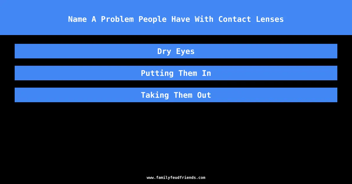 Name A Problem People Have With Contact Lenses answer