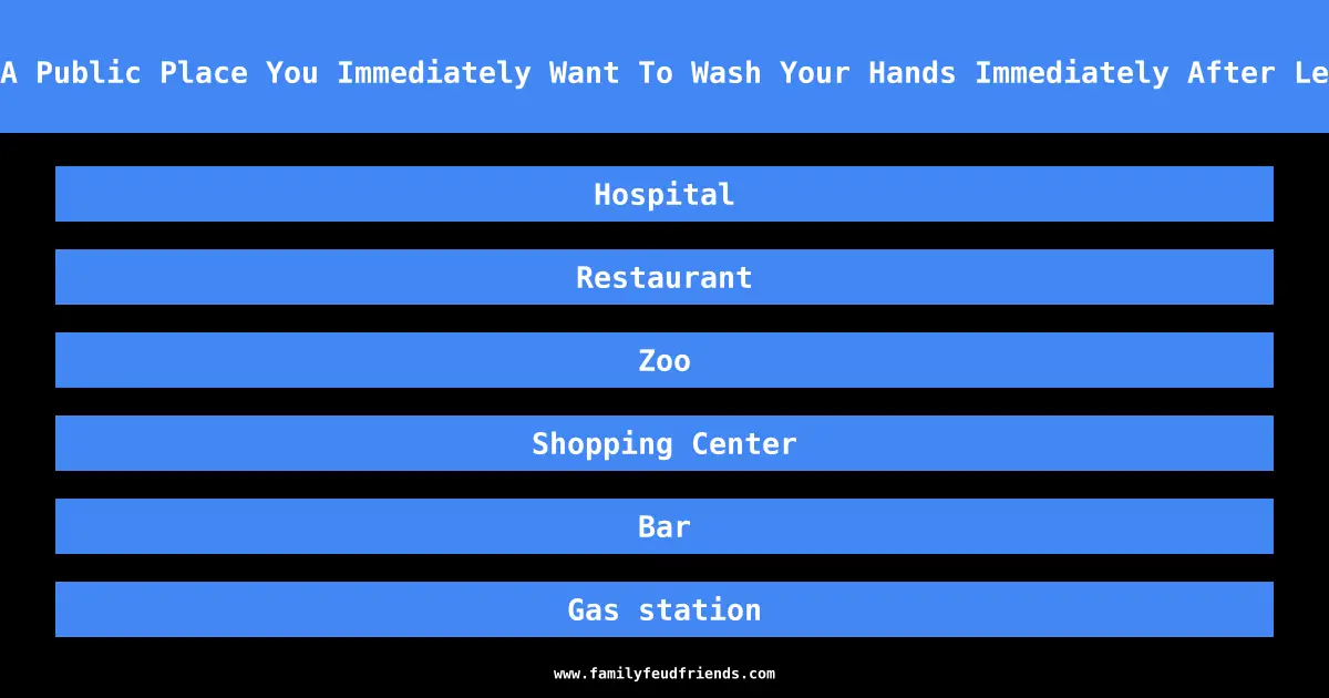 Name A Public Place You Immediately Want To Wash Your Hands Immediately After Leaving answer