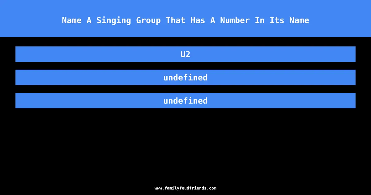 Name A Singing Group That Has A Number In Its Name answer