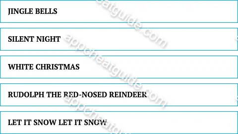 Name a song commonly associated with christmas. screenshot answer