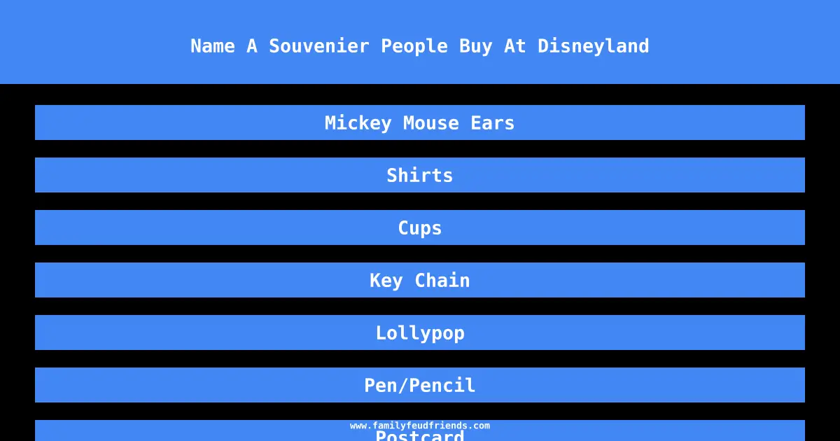 Name A Souvenier People Buy At Disneyland answer