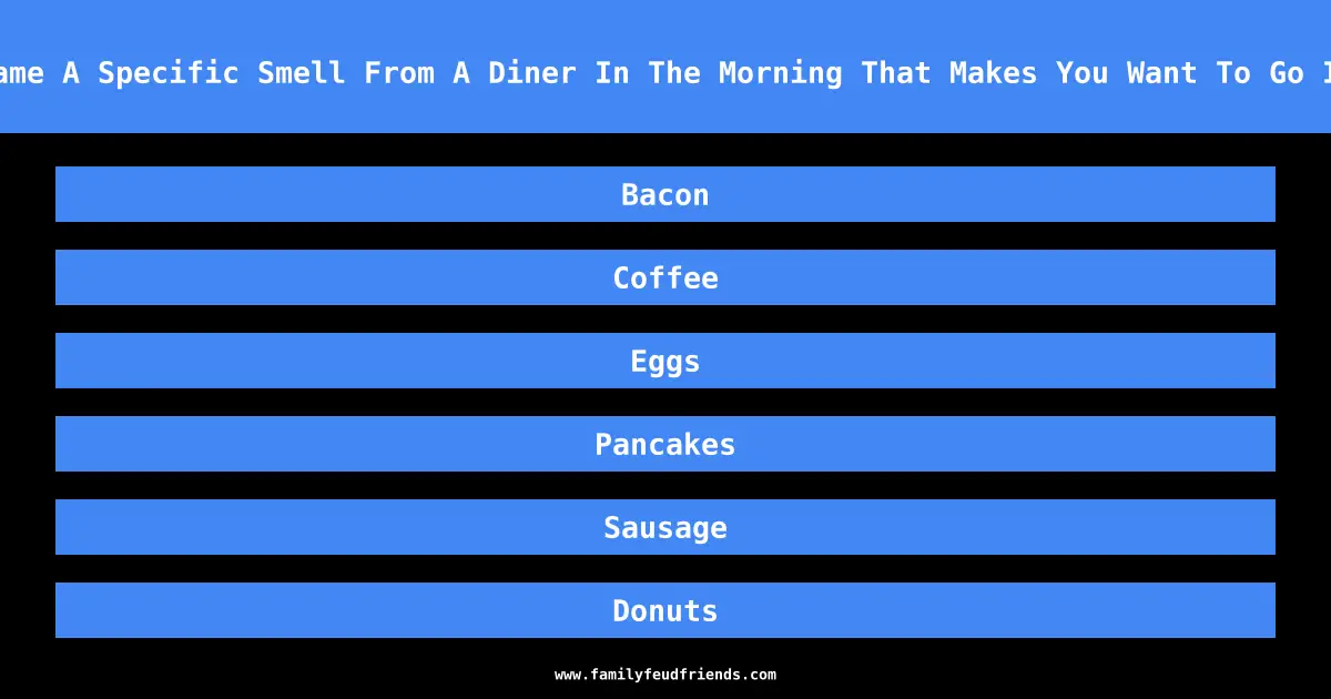 Name A Specific Smell From A Diner In The Morning That Makes You Want To Go In answer